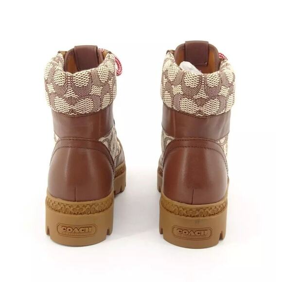 Coach Women's Talia Jacquard Coco/Maple boots, Brown Size 6.5M - Picture 1 of 5
